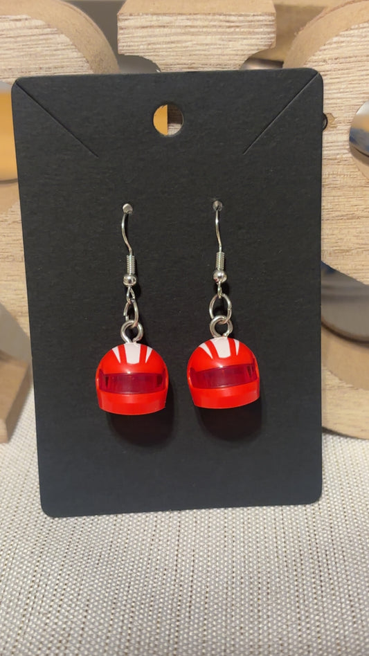 Lego F1 Helmet Earrings
